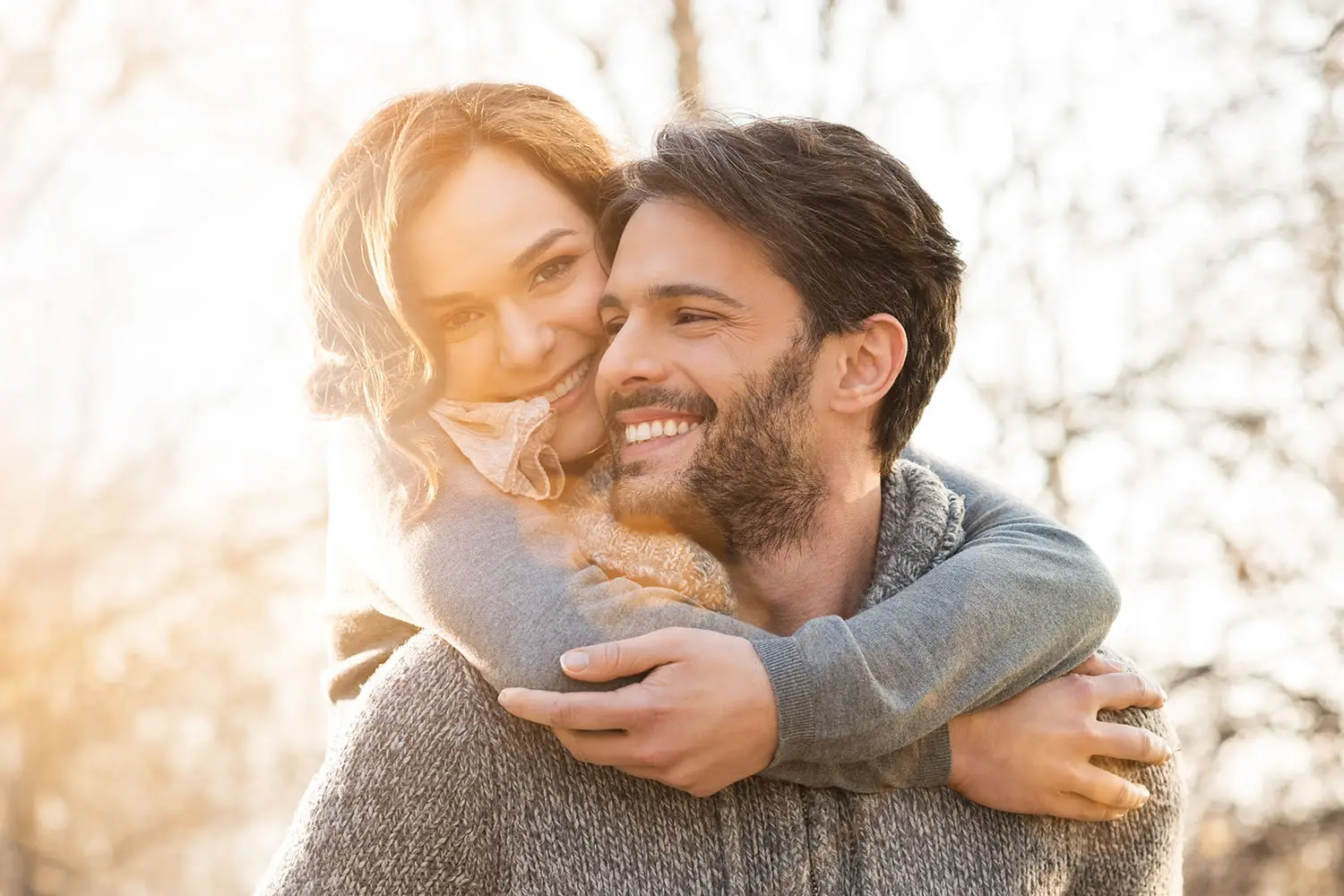 Couple hugging